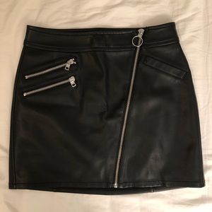 NWT Express Faux Leather Asymmetric Moto MiniSkirt